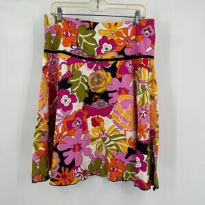 FL Malik Women Size 12 Floral Skirt Boho Retro Y2K Hippie Festival Summer Bright